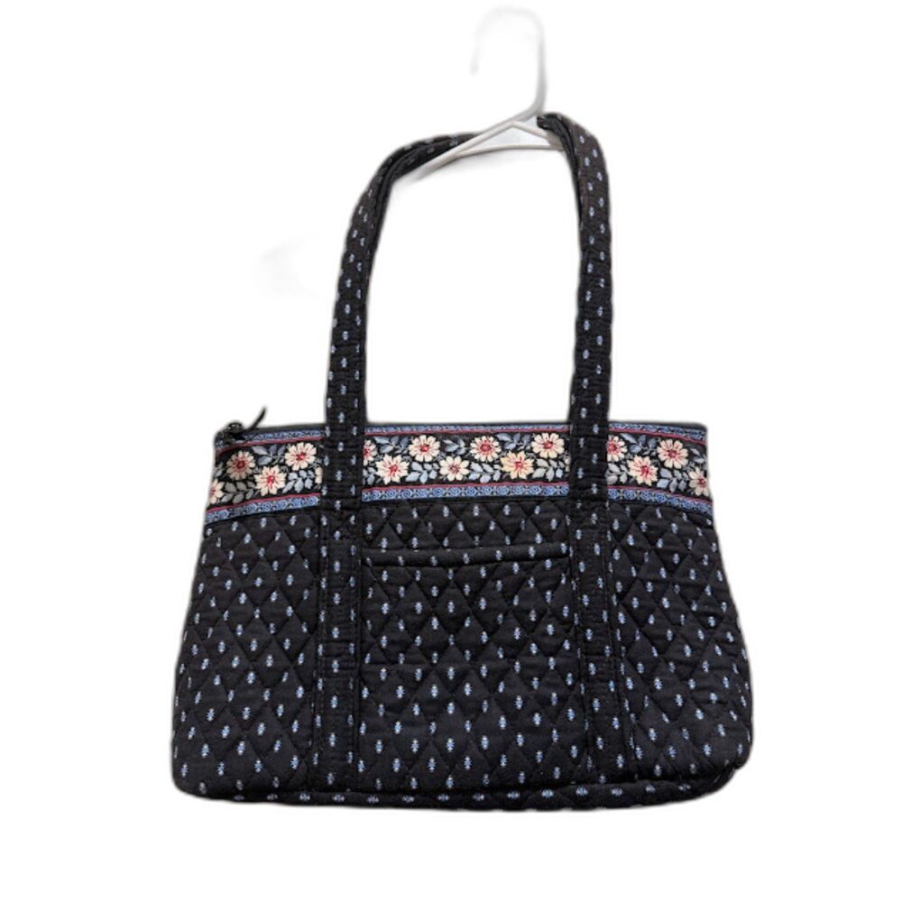 Vera Bradley Purse Classic Alpine Black Quilted Cottagecore Tote Shoulder Bag
